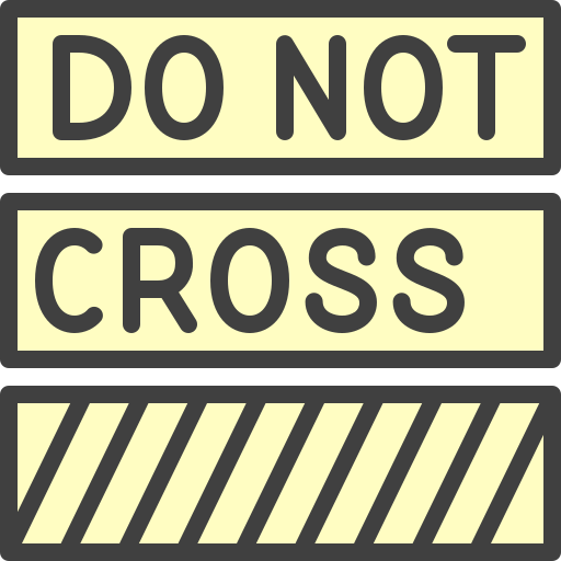 Do not cross line Generic Outline Color icon
