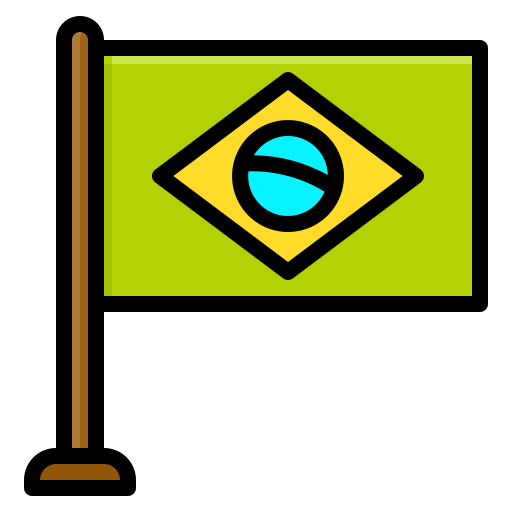 bandera de brasil Generic Outline Color icono