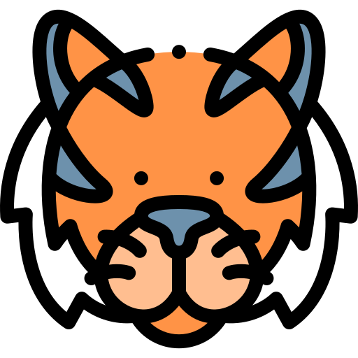 Tiger Detailed Rounded Lineal color icon