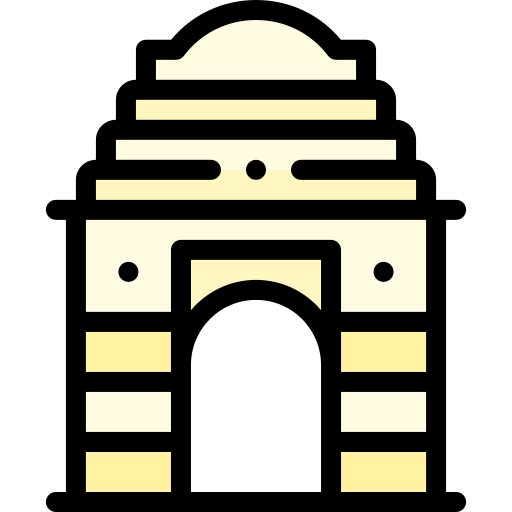 Ворота Индии Detailed Rounded Lineal color иконка