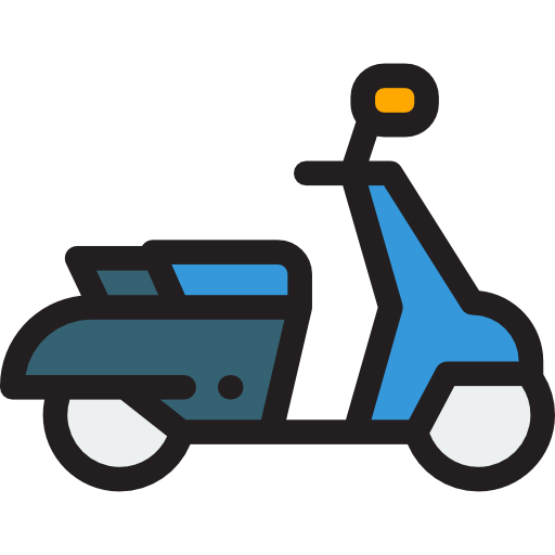 Scooter Detailed Rounded Lineal color icon