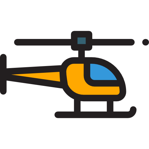 Helicopter Detailed Rounded Lineal color icon