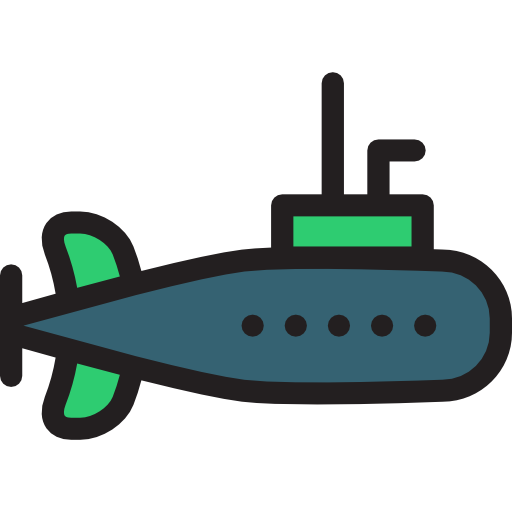 잠수함 Detailed Rounded Lineal color icon