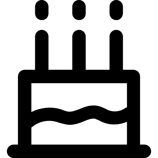 pastel de cumpleaños Vector Market Bold Rounded icono