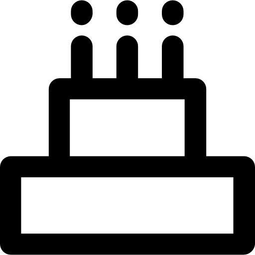 pastel de cumpleaños Vector Market Bold Rounded icono