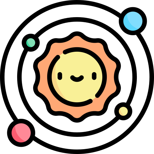 太陽系 Kawaii Lineal color icon