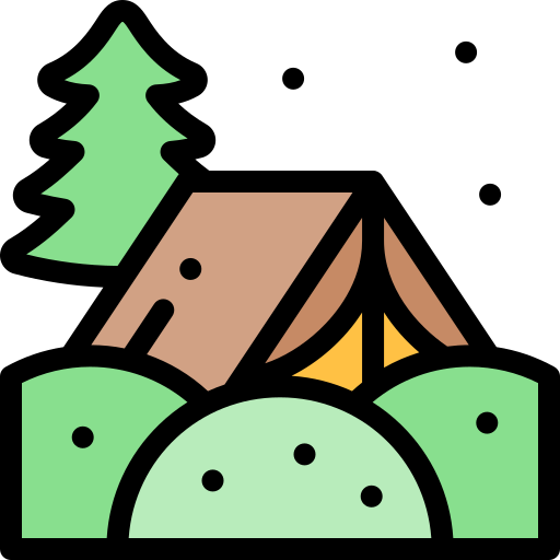 camping zelt Detailed Rounded Lineal color icon