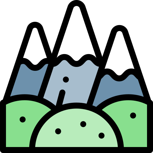 berge Detailed Rounded Lineal color icon