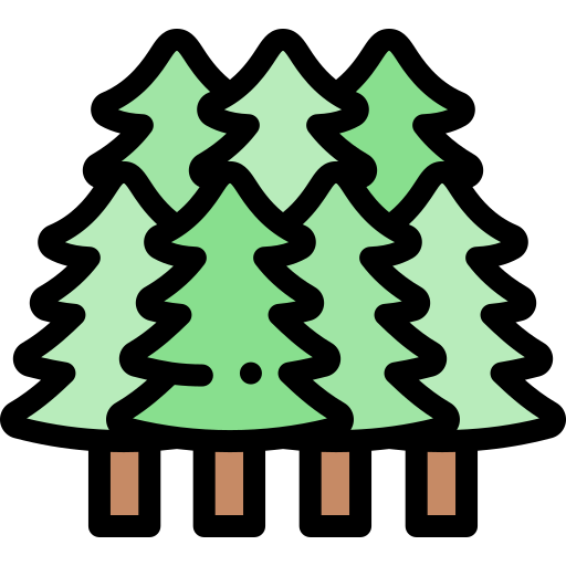 Trees Detailed Rounded Lineal color icon