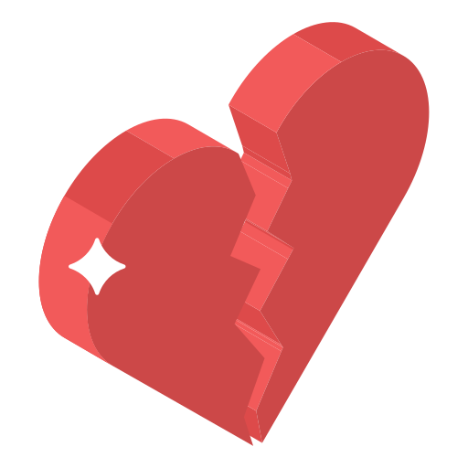 Broken heart Generic Isometric icon