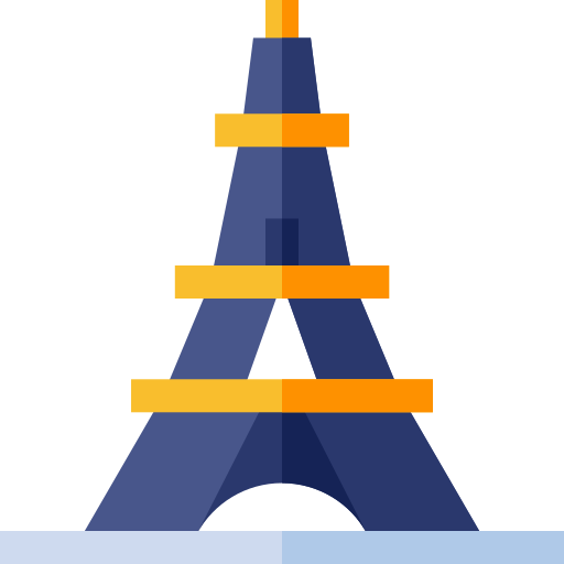 wieża eiffla Basic Straight Flat ikona