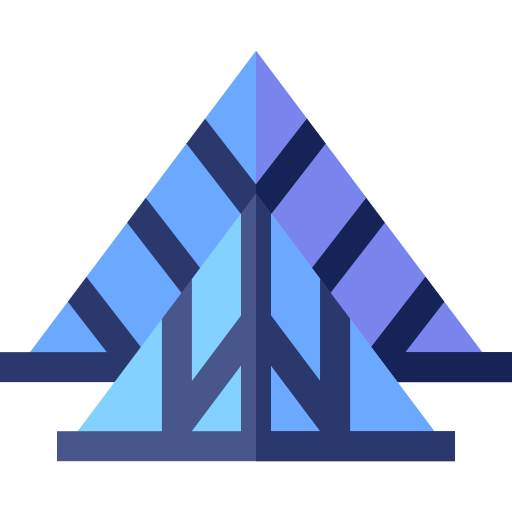 piramide del louvre Basic Straight Flat icona