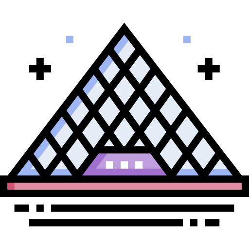 ルーブル美術館 Detailed Straight Lineal color icon