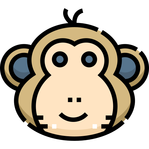 원숭이 Detailed Straight Lineal color icon