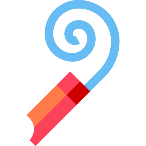 Party blower Basic Straight Flat icon