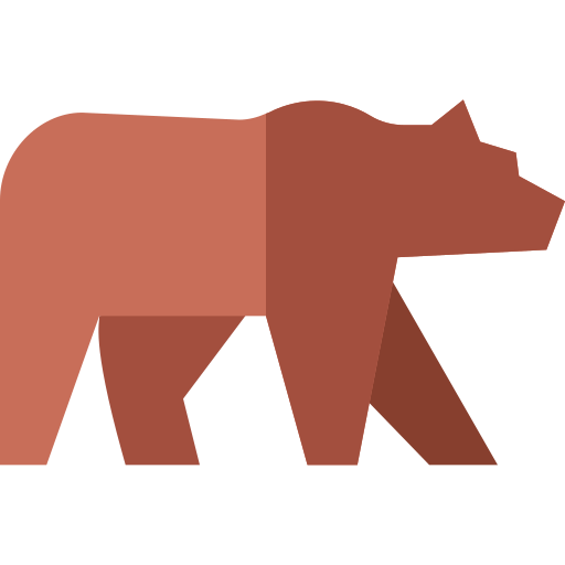 niedźwiedź grizzly Basic Straight Flat ikona