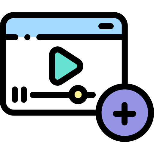 Add video Detailed Rounded Lineal color icon