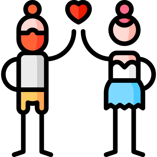 miłość Puppet Characters Lineal Color ikona