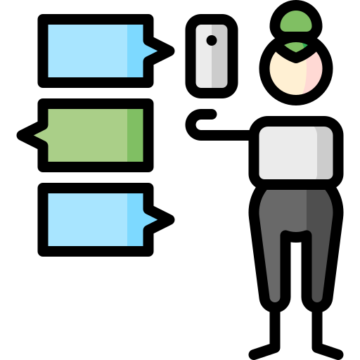 Messaging Puppet Characters Lineal Color icon