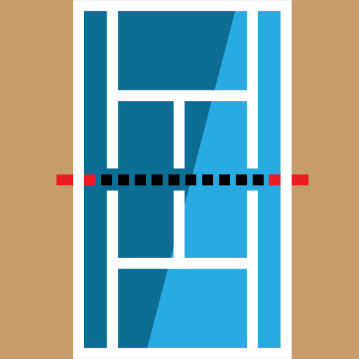 Теннисный корт Detailed Straight Lineal color иконка