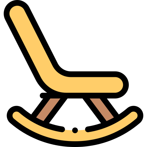 흔들 의자 Detailed Rounded Lineal color icon