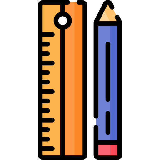 Pencil and ruler Special Lineal color icon