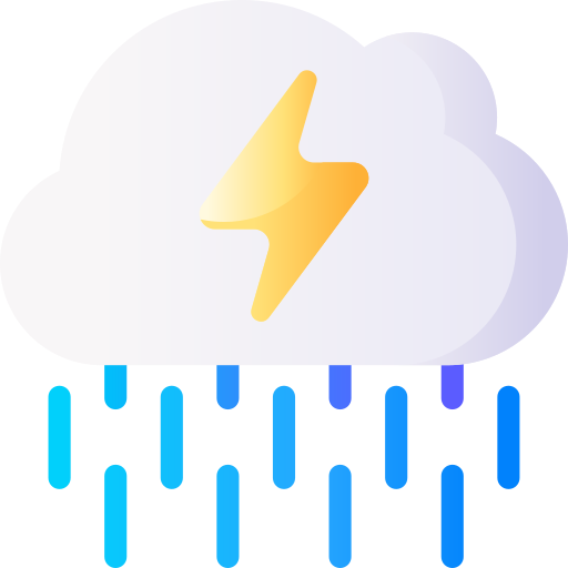 雨 3D Basic Gradient icon