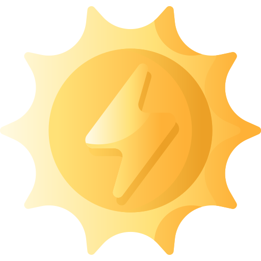 energía solar 3D Basic Gradient icono