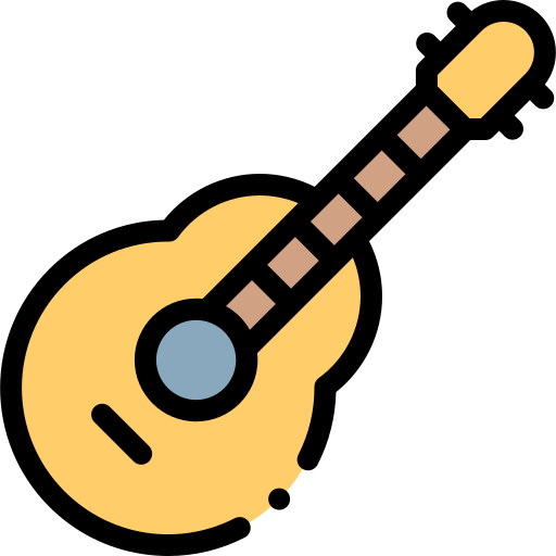 akustische gitarre Detailed Rounded Lineal color icon