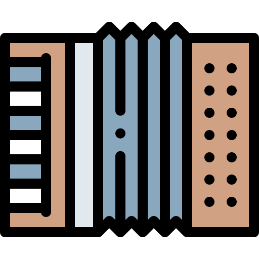Accordion Detailed Rounded Lineal color icon