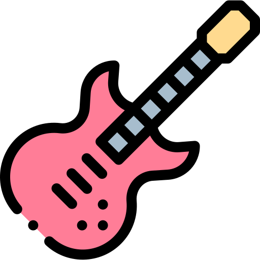 gitara elektryczna Detailed Rounded Lineal color ikona