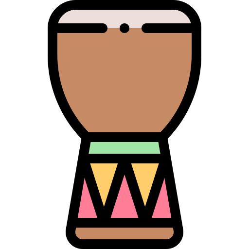 djembe Detailed Rounded Lineal color icon