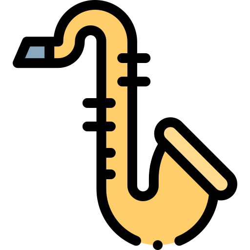 saksofon Detailed Rounded Lineal color ikona