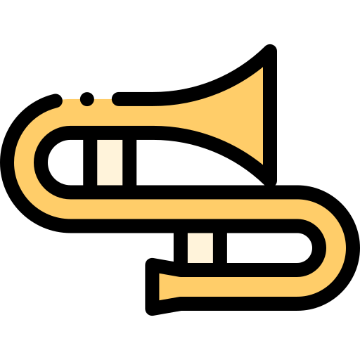 Trombone Detailed Rounded Lineal color icon