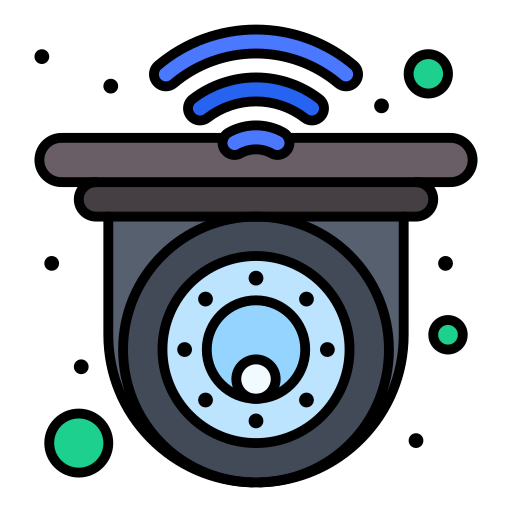 telecamera a circuito chiuso Flatart Icons Lineal Color icona