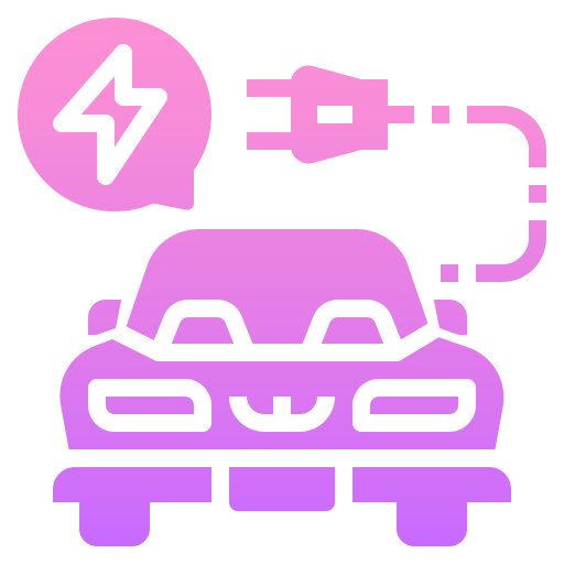samochód elektryczny Generic Flat Gradient ikona