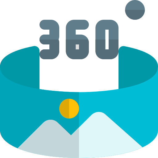 360 grados Pixel Perfect Flat icono