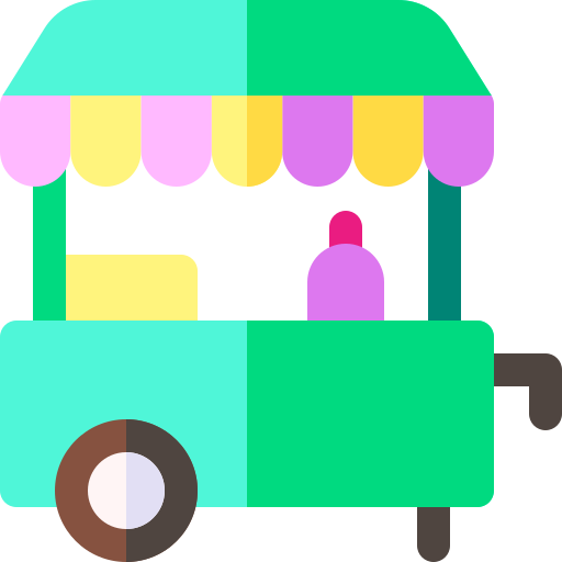 carrito de helados Basic Rounded Flat icono