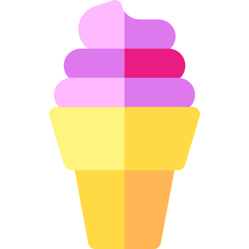 Рожок мороженого Basic Rounded Flat иконка