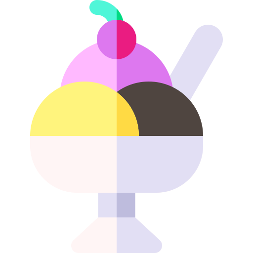 Чашка мороженого Basic Rounded Flat иконка