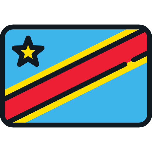 république démocratique du congo Flags Rounded rectangle Icône
