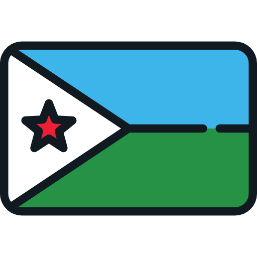 Джибути Flags Rounded rectangle иконка