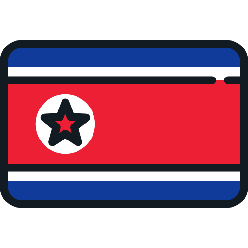 korea północna Flags Rounded rectangle ikona