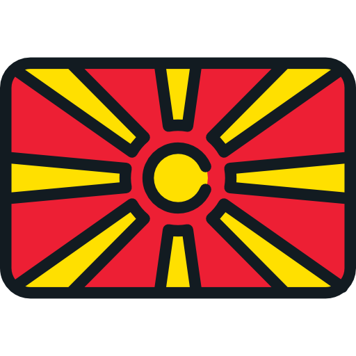 repubblica di macedonia Flags Rounded rectangle icona