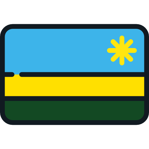 rwanda Flags Rounded rectangle ikona