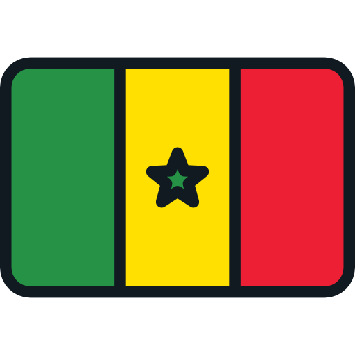 senegal Flags Rounded rectangle icono