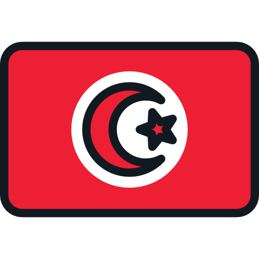 tunezja Flags Rounded rectangle ikona