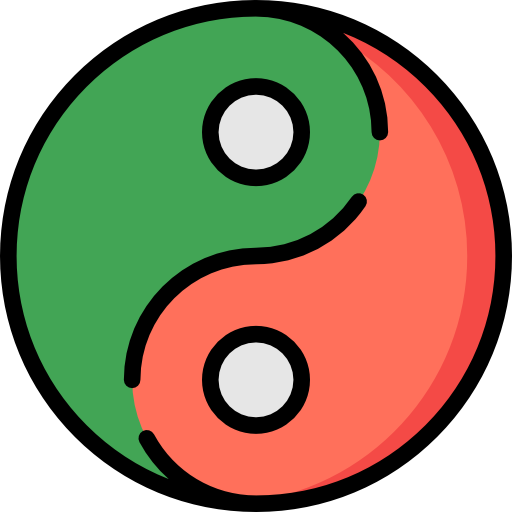 yin yang Special Lineal color icono