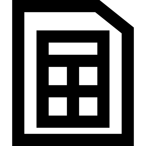 xlsx файл Basic Black Outline иконка