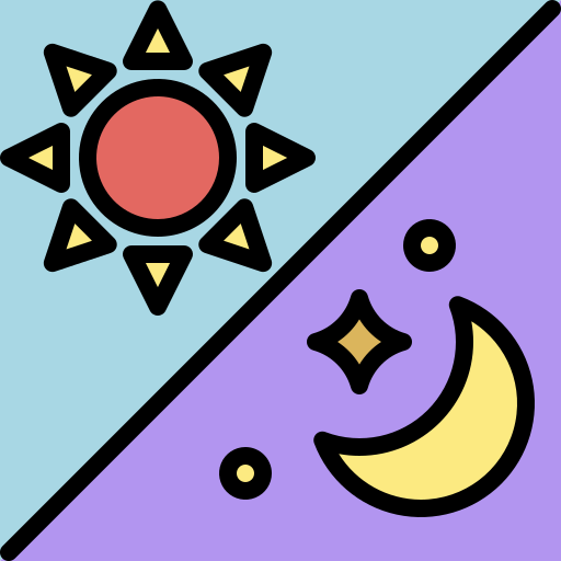 昼と夜 Generic Outline Color icon